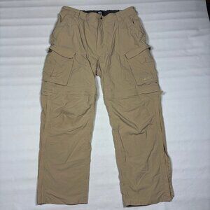 REI CO-OP Sahara Khaki Convertible Nylon Zip-Off Cargo Pants Mens L(36-38) X 30L